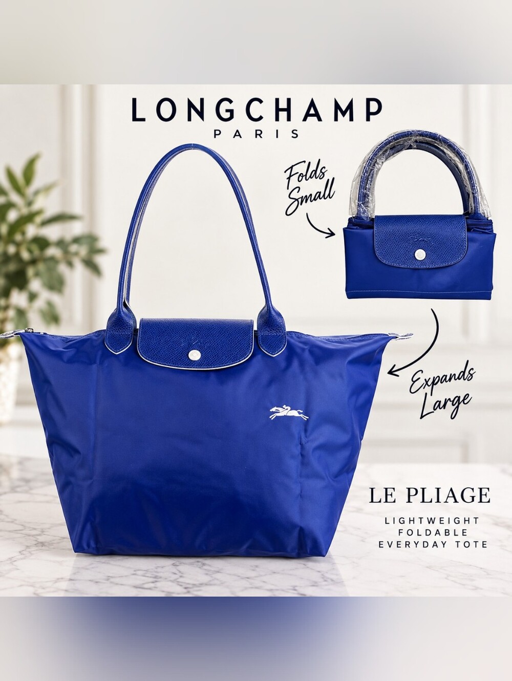 Longchamp Le Pileage Blue Shoulder Bag Cosmetic Bag